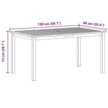 vidaXL Garden Dining Set 7 pcs Grey Solid Acacia Wood