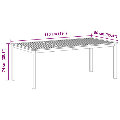 vidaXL Garden Dining Set 9 pcs Grey Solid Acacia Wood