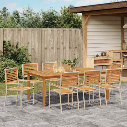 vidaXL Garden Dining Set 9 pcs Beige Solid Acacia Wood
