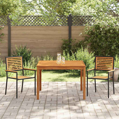 vidaXL Garden Dining Set 3 pcs Black Solid Acacia Wood