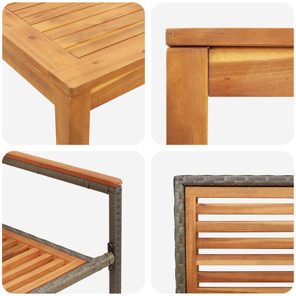 vidaXL Garden Dining Set 3 pcs Grey Solid Acacia Wood