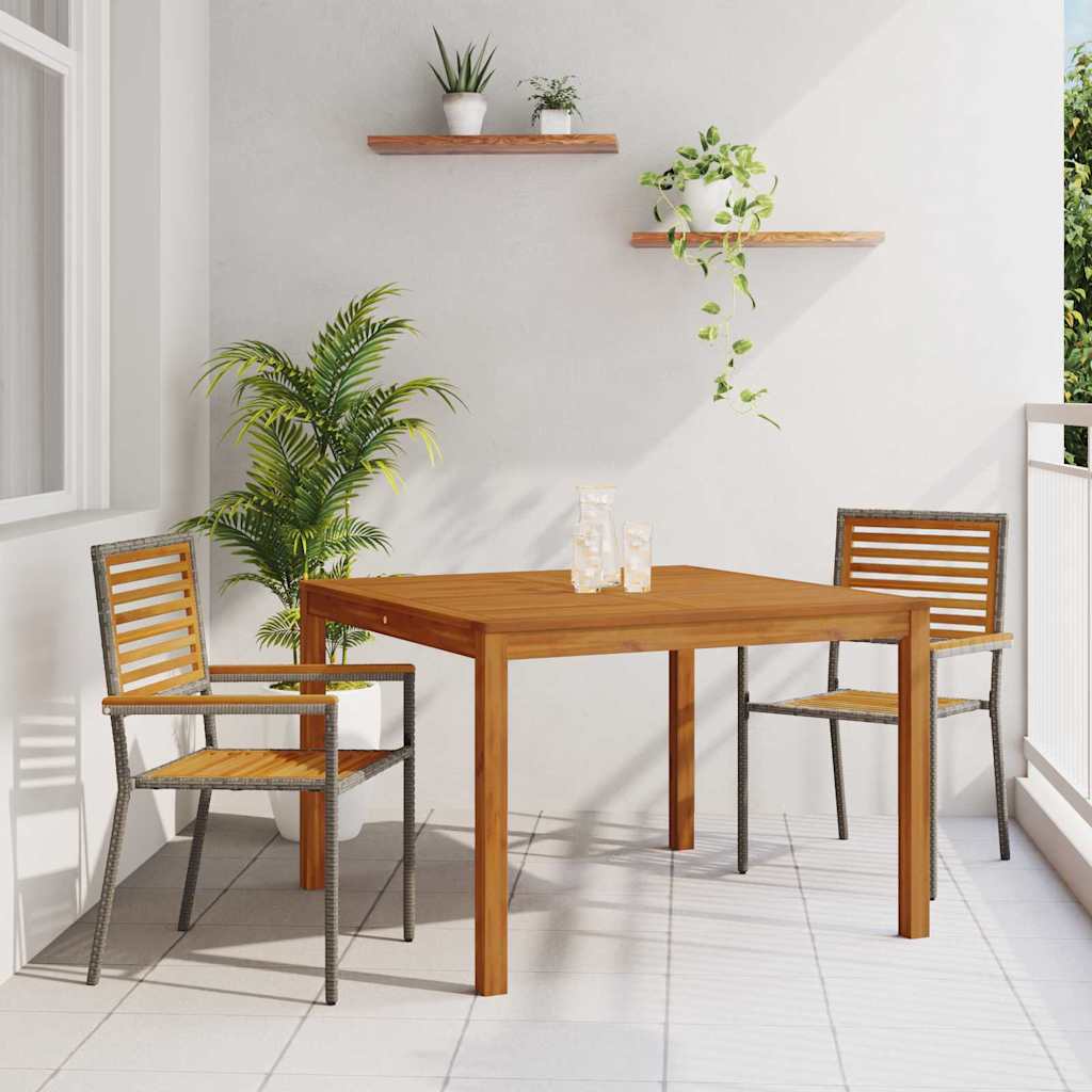 vidaXL Garden Dining Set 3 pcs Grey Solid Acacia Wood
