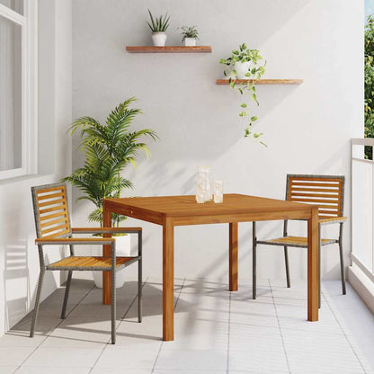 vidaXL Garden Dining Set 3 pcs Grey Solid Acacia Wood