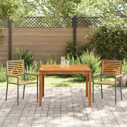 vidaXL Garden Dining Set 3 pcs Grey Solid Acacia Wood