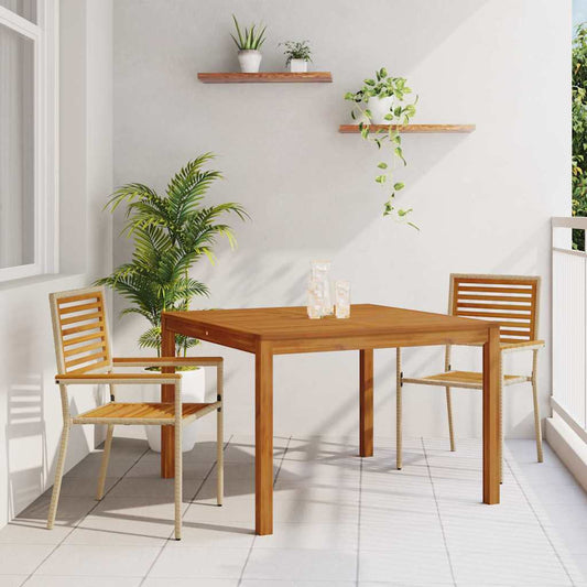 vidaXL Garden Dining Set 3 pcs Beige Solid Acacia Wood