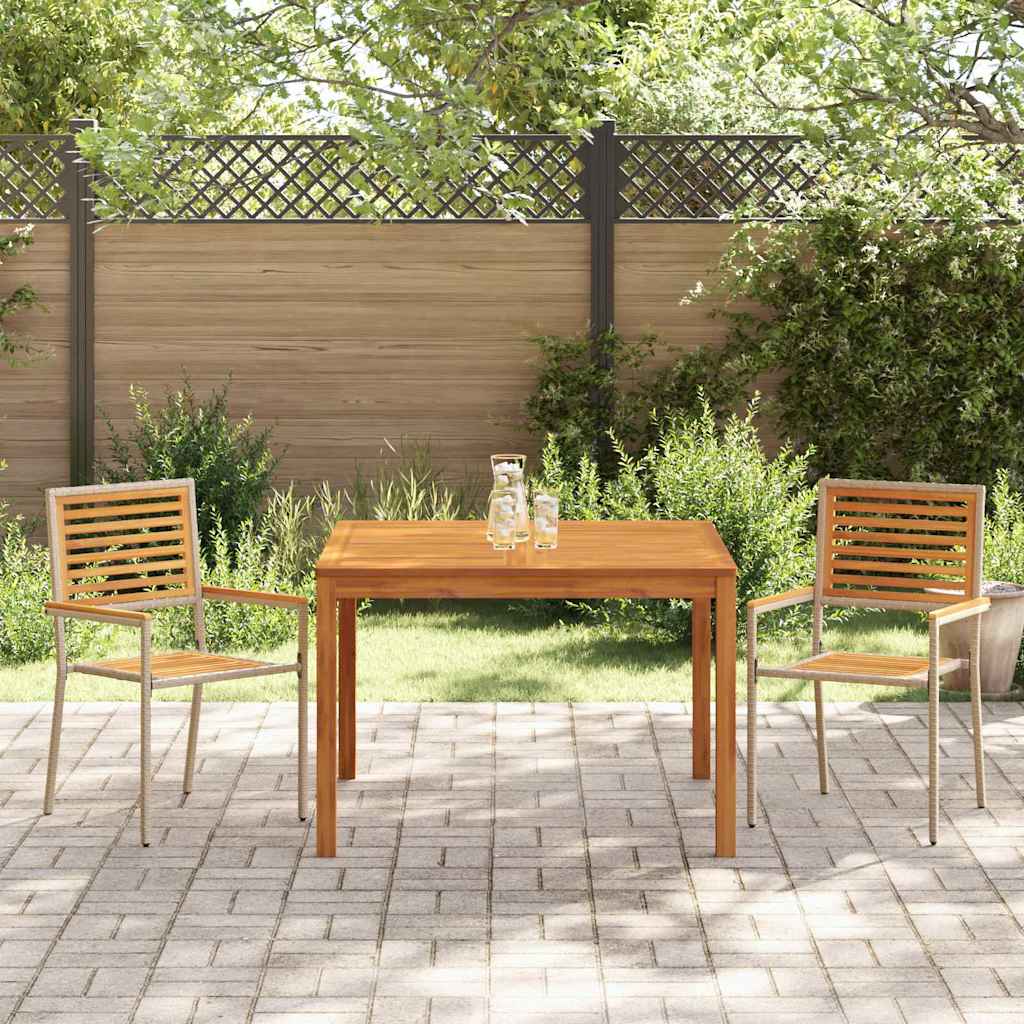 vidaXL Garden Dining Set 3 pcs Beige Solid Acacia Wood