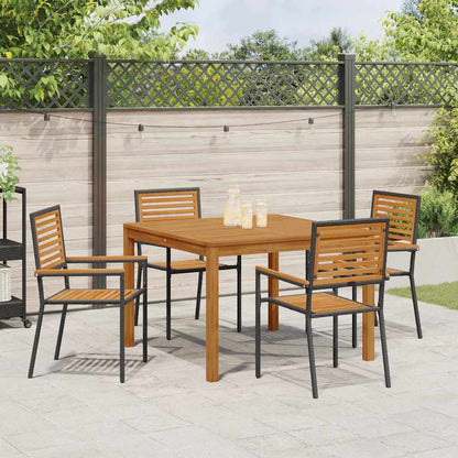 vidaXL Garden Dining Set 5 pcs Black Solid Acacia Wood
