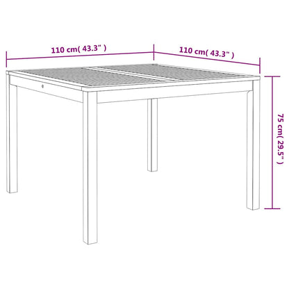vidaXL Garden Dining Set 5 pcs Black Solid Acacia Wood