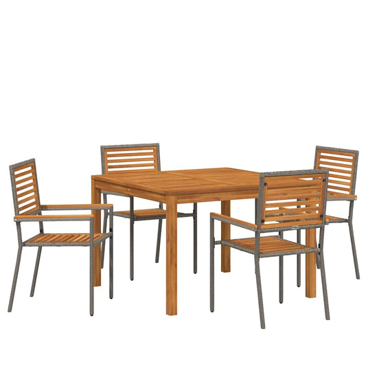 vidaXL Garden Dining Set 5 pcs Grey Solid Acacia Wood