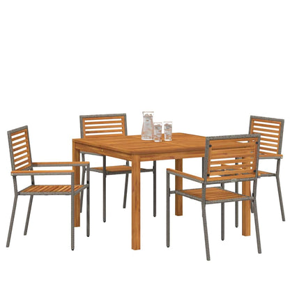 vidaXL Garden Dining Set 5 pcs Grey Solid Acacia Wood
