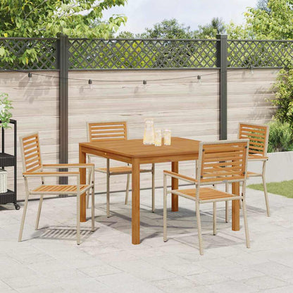 vidaXL Garden Dining Set 5 pcs Beige Solid Acacia Wood