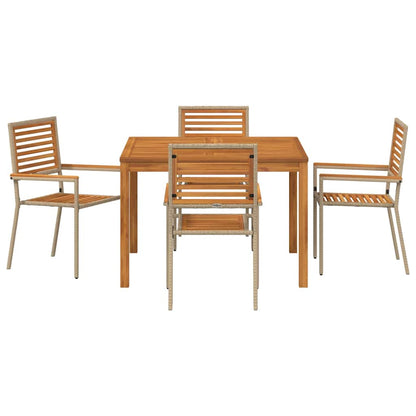 vidaXL Garden Dining Set 5 pcs Beige Solid Acacia Wood