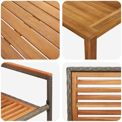 vidaXL Garden Dining Set 5 pcs Grey Solid Acacia Wood