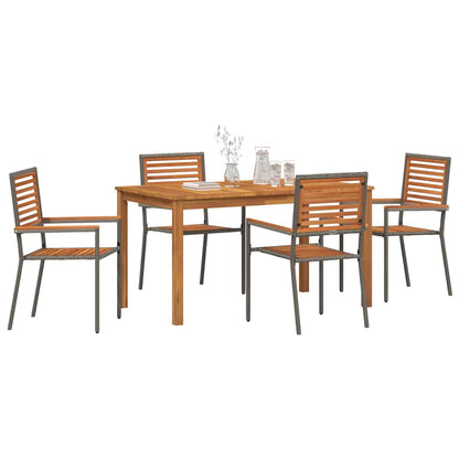 vidaXL Garden Dining Set 5 pcs Grey Solid Acacia Wood
