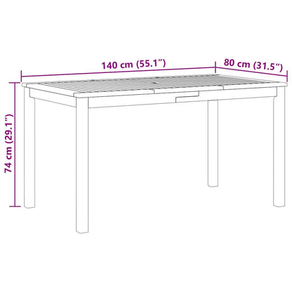 vidaXL Garden Dining Set 5 pcs Grey Solid Acacia Wood