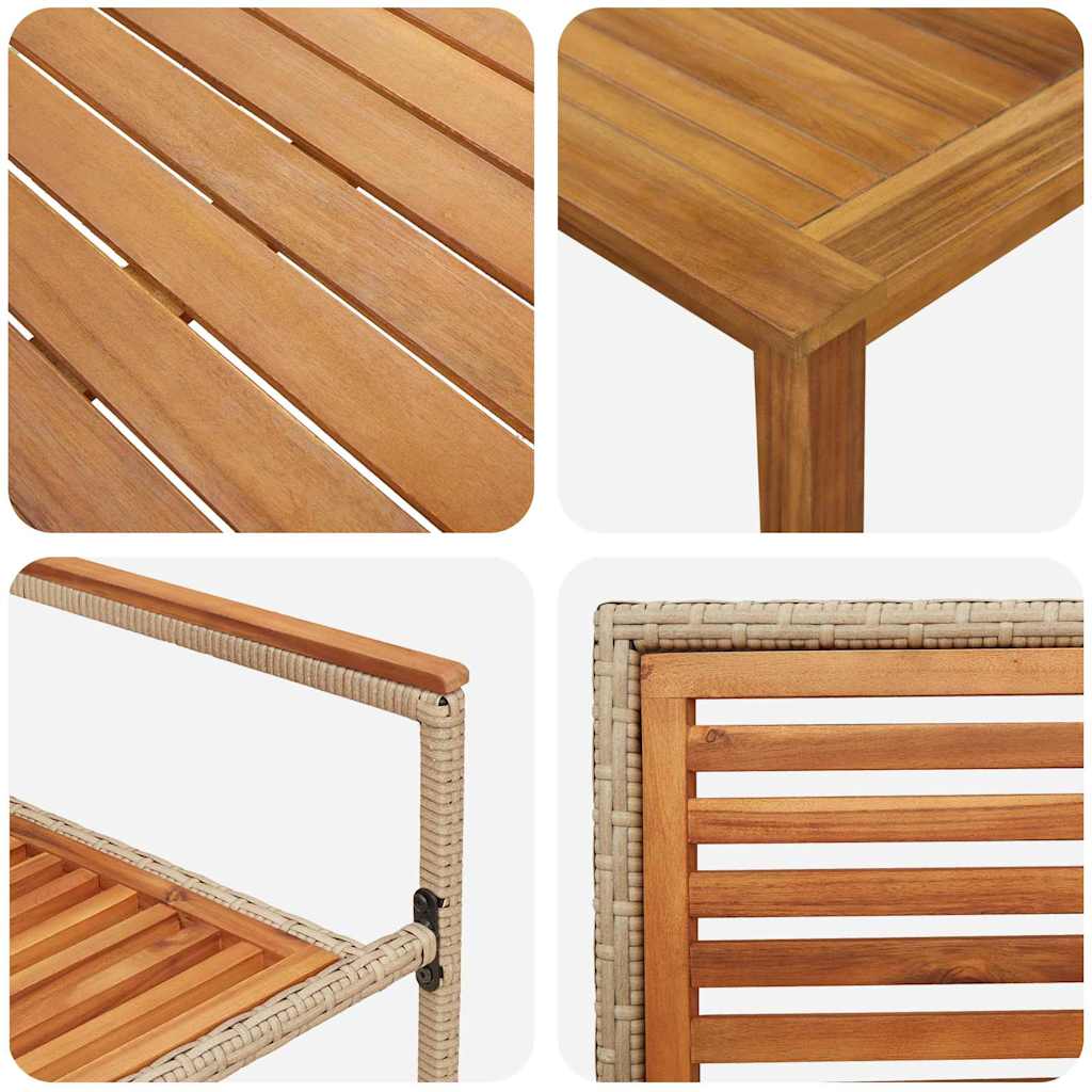 vidaXL Garden Dining Set 7 pcs Beige Solid Acacia Wood