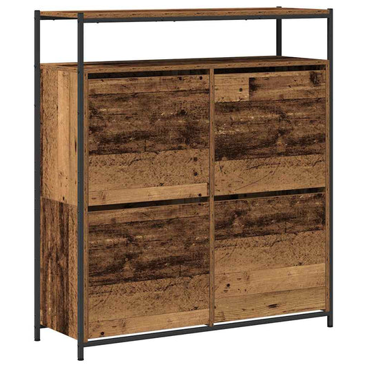 vidaXL Shoe Cabinet Old Wood 100 x 34 x 112 cm Engineered Wood