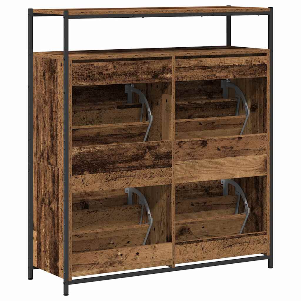 vidaXL Shoe Cabinet Old Wood 100 x 34 x 112 cm Engineered Wood