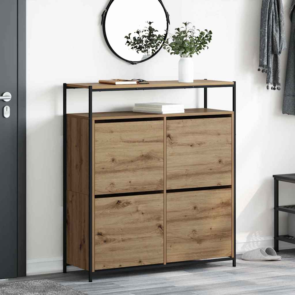 vidaXL Shoe Cabinet Artisan Oak 100 x 34 x 112 cm Engineered Wood