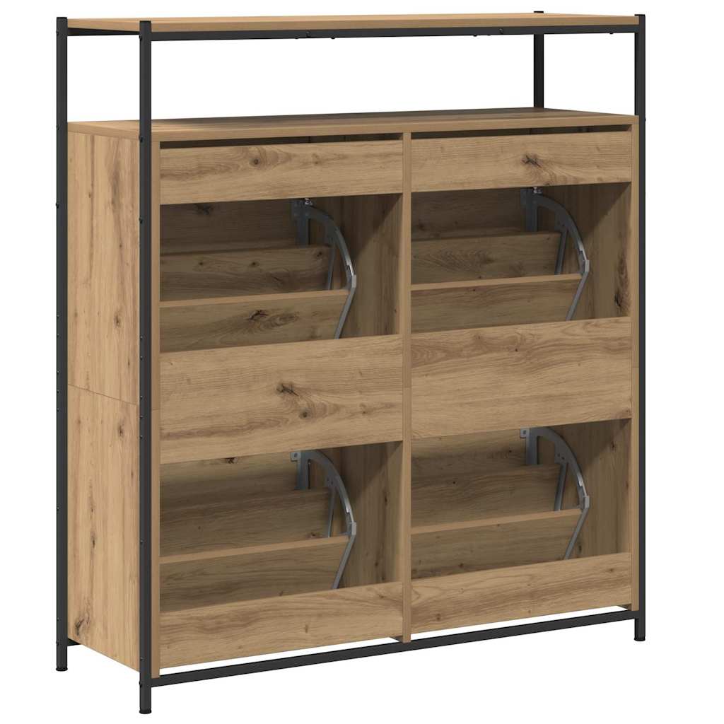 vidaXL Shoe Cabinet Artisan Oak 100 x 34 x 112 cm Engineered Wood