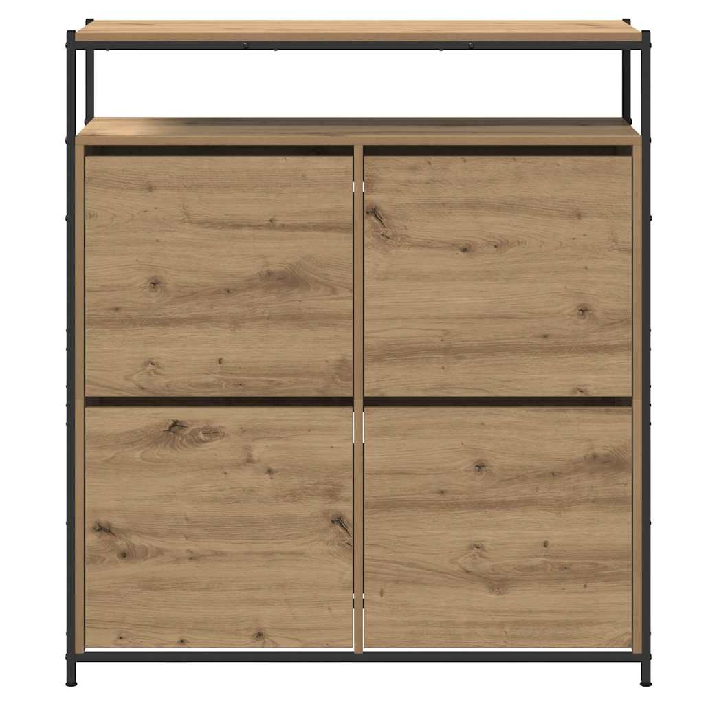 vidaXL Shoe Cabinet Artisan Oak 100 x 34 x 112 cm Engineered Wood