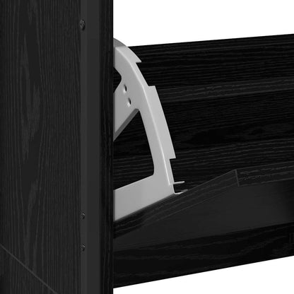 vidaXL Shoe Cabinet Black Oak 100 x 34 x 112 cm Engineered Wood