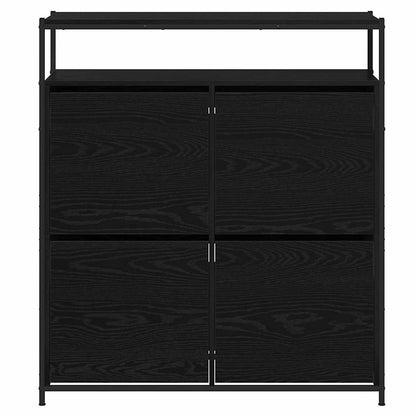 vidaXL Shoe Cabinet Black Oak 100 x 34 x 112 cm Engineered Wood