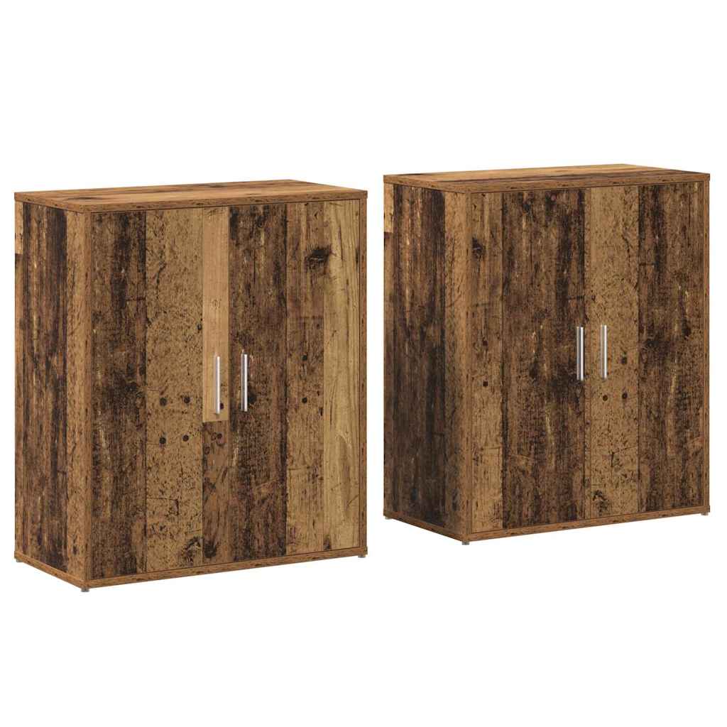 vidaXL Sideboard 2 pcs Old Wood 60 x 31 x 70 cm Engineered Wood