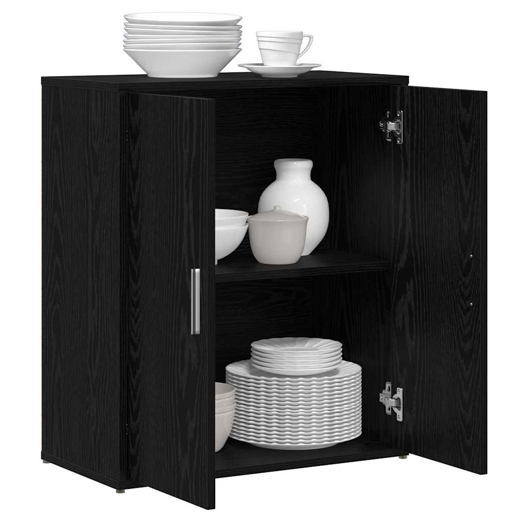 vidaXL Sideboard 2 pcs Black Oak 60 x 31 x 70 cm Engineered Wood