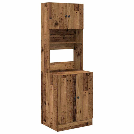 vidaXL Kitchen Sideboard with Shelf 2 pcs Old Wood 60 x 50 x 180 cm