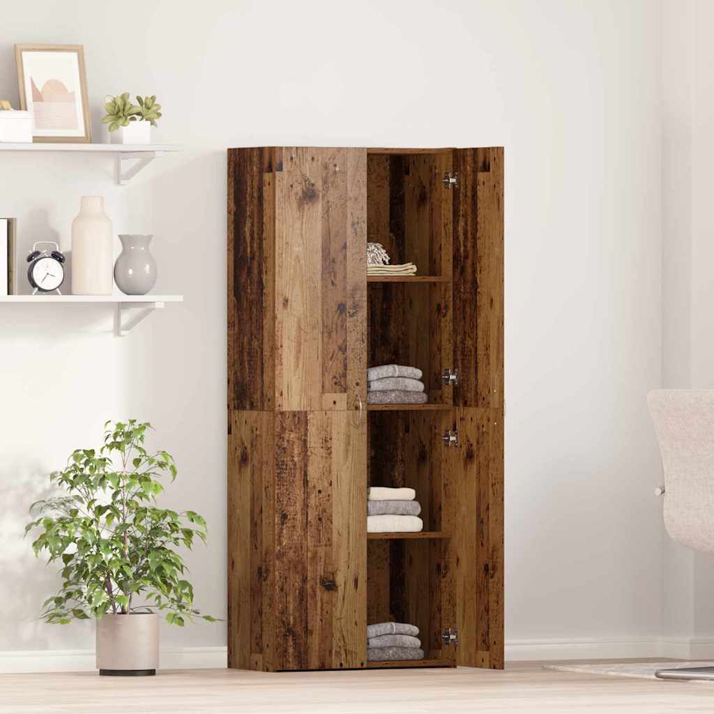 vidaXL Office Cabinet Old Wood 60 x 32 x 152.5 cm Engineered Wood