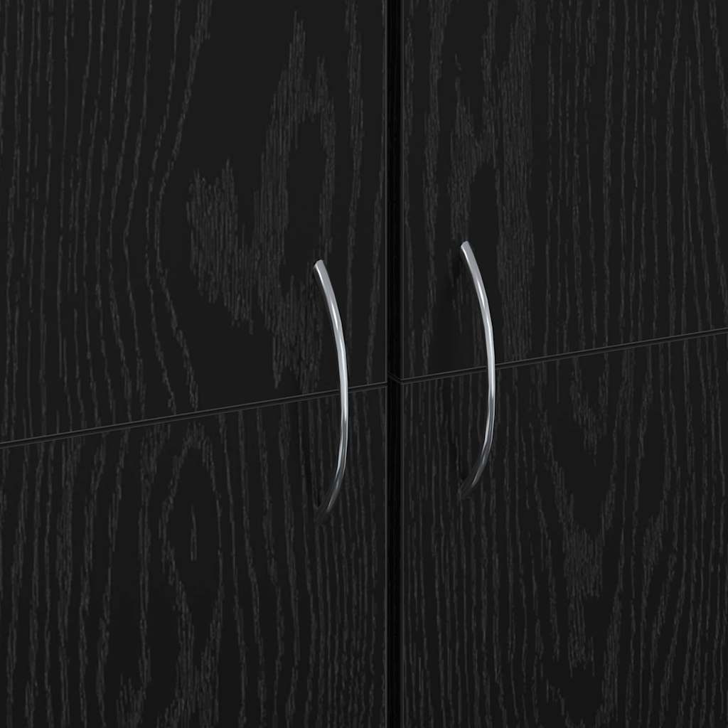 vidaXL Office Cabinet Black Oak 60 x 32 x 152.5 cm Engineered Wood
