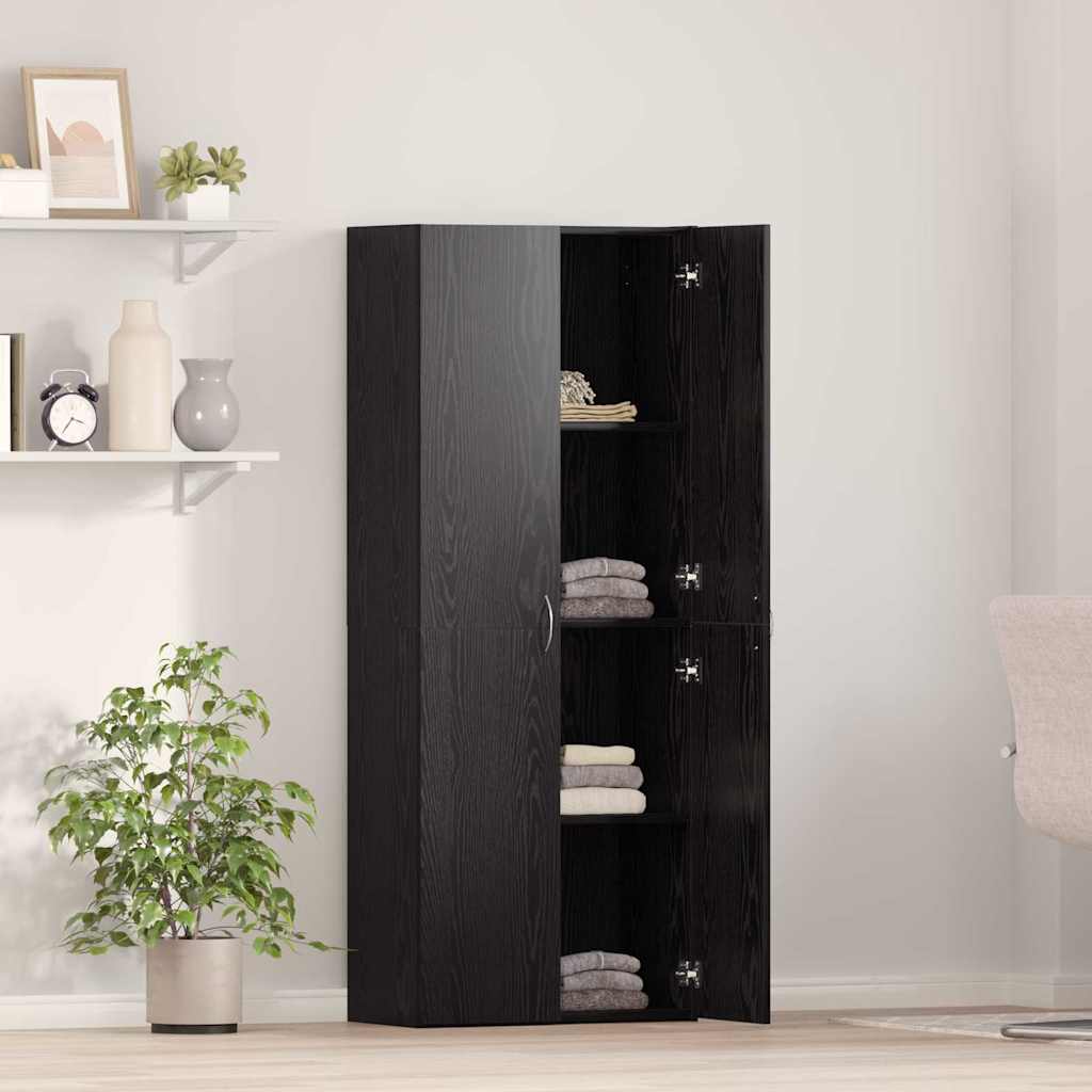 vidaXL Office Cabinet Black Oak 60 x 32 x 152.5 cm Engineered Wood