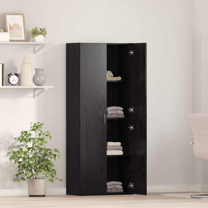 vidaXL Office Cabinet Black Oak 60 x 32 x 152.5 cm Engineered Wood