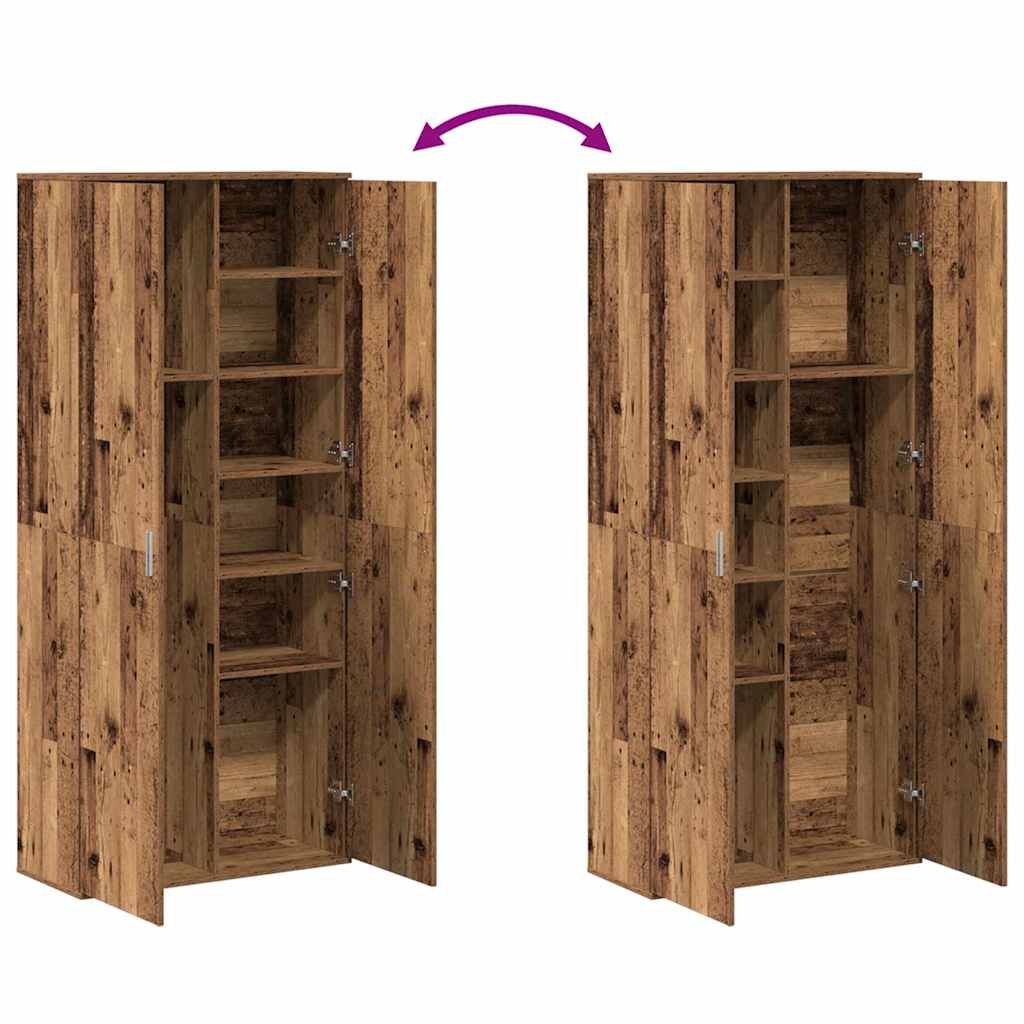 vidaXL Highboard 80 x 35 x 180 cm Engineered Wood Old Wood