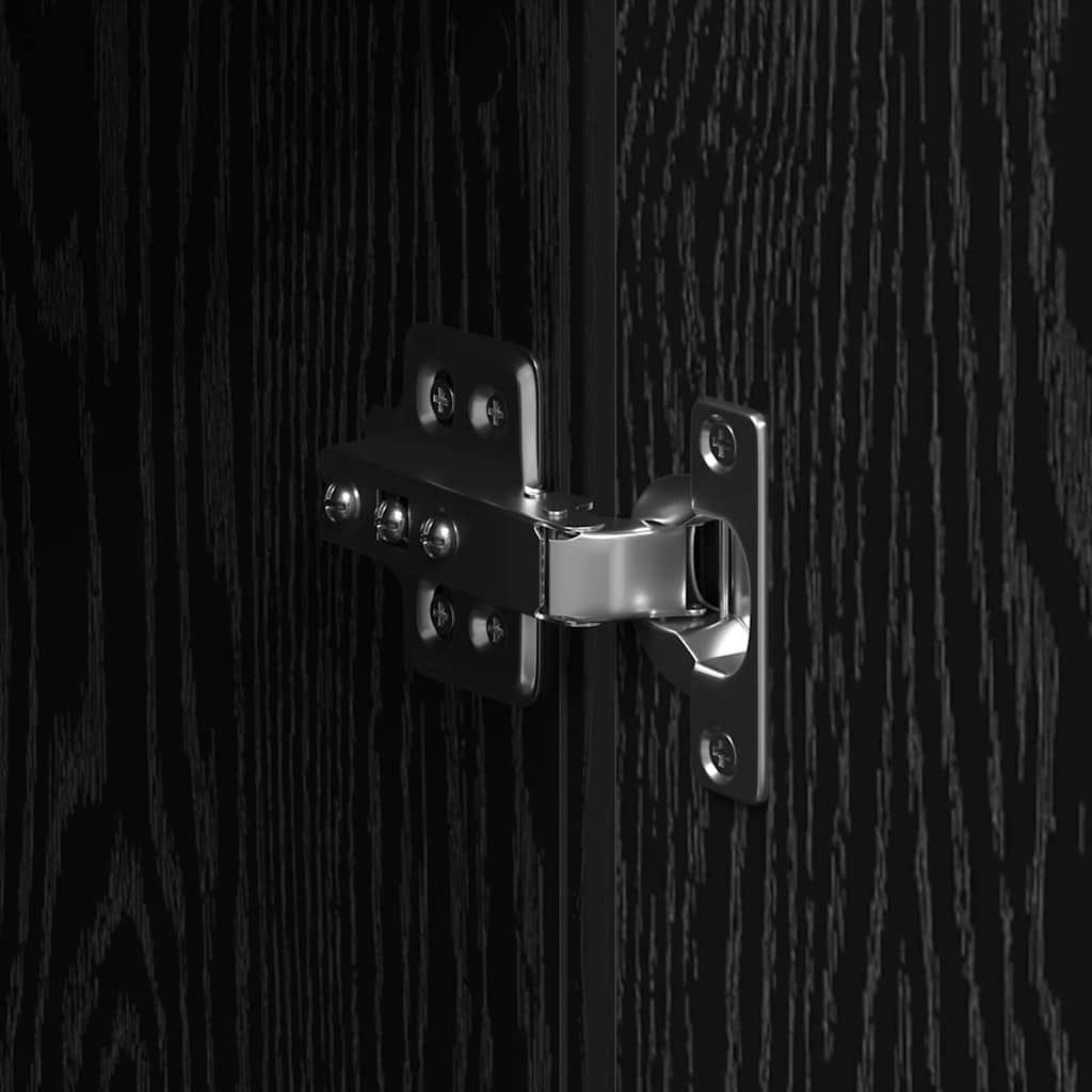 vidaXL Highboard 80 x 35 x 180 cm Engineered Wood Black oak
