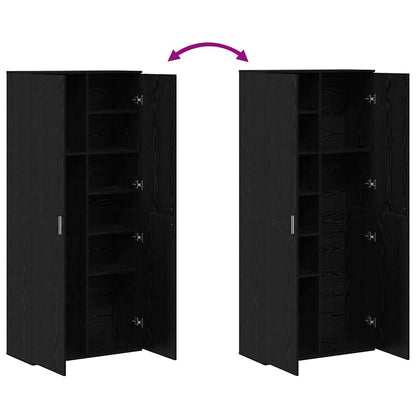 vidaXL Highboard 80 x 35 x 180 cm Engineered Wood Black oak