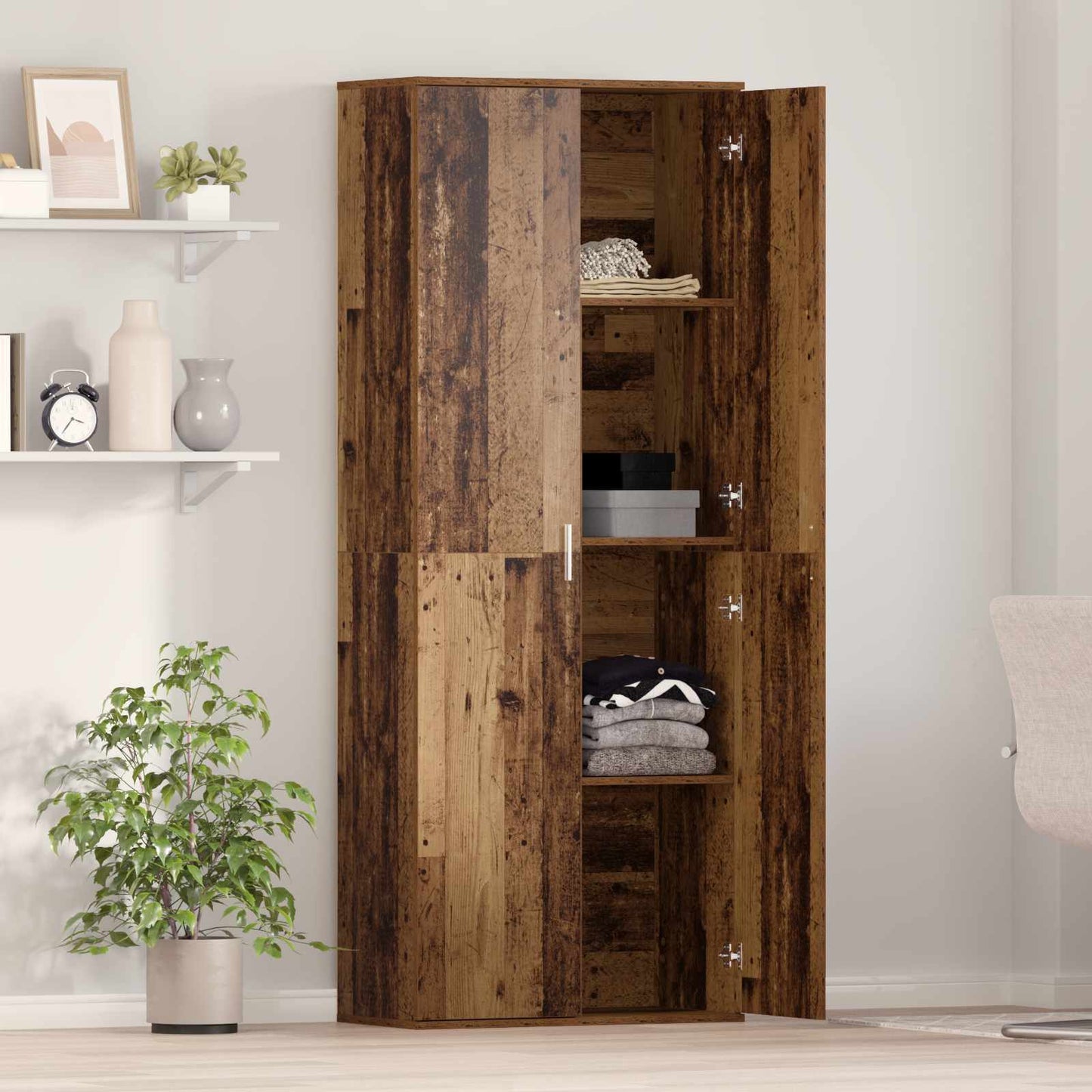 vidaXL Highboard 70 x 33.5 x 180 cm Engineered Wood Old Wood