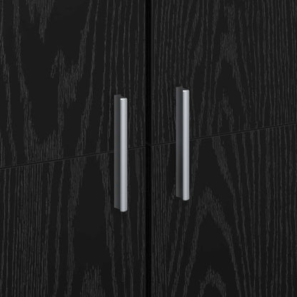 vidaXL Highboard 70 x 33.5 x 180 cm Engineered Wood Black Oak