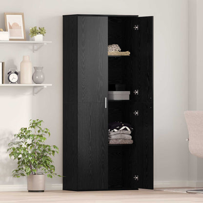 vidaXL Highboard 70 x 33.5 x 180 cm Engineered Wood Black Oak