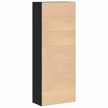 vidaXL Highboard 70 x 33.5 x 180 cm Engineered Wood Black Oak