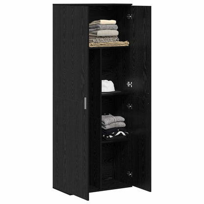 vidaXL Highboard 70 x 33.5 x 180 cm Engineered Wood Black Oak
