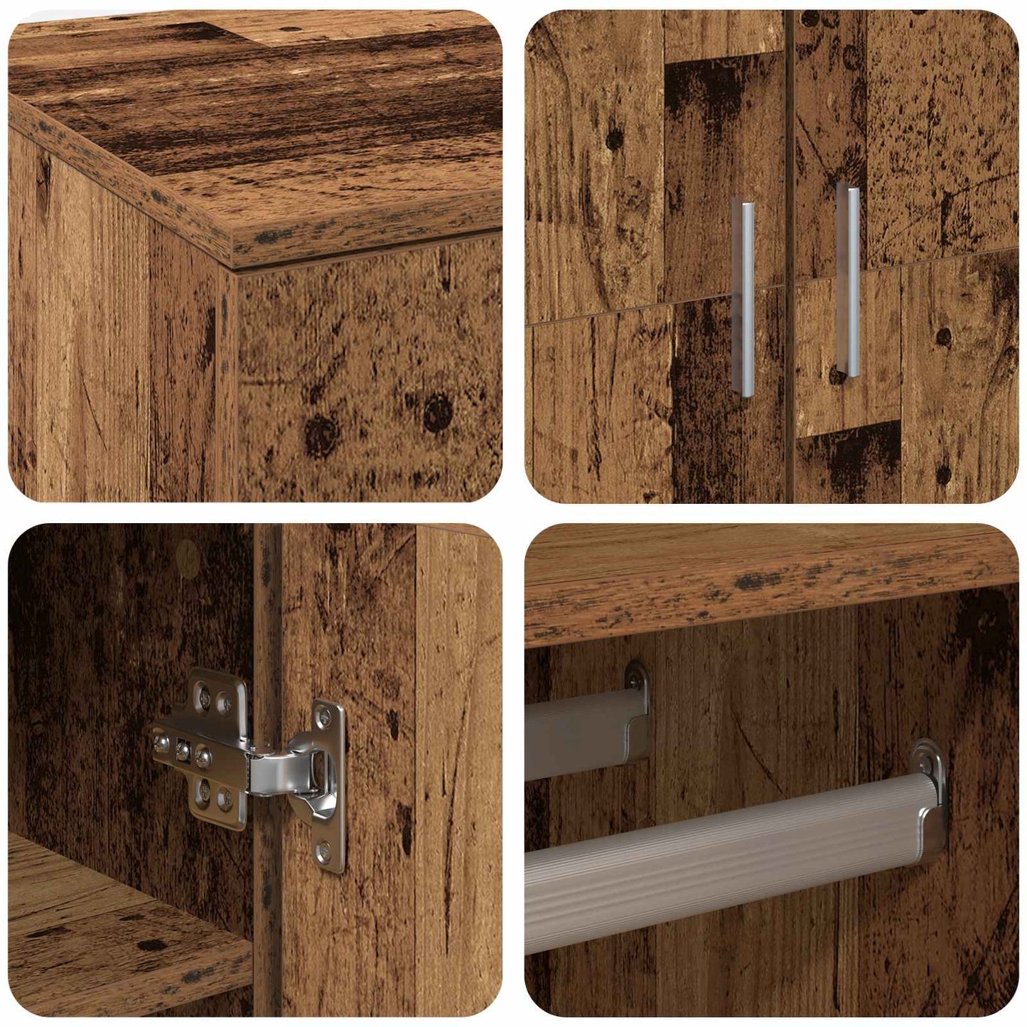vidaXL Highboard 80 x 39 x 178 cm Engineered Wood Old Wood