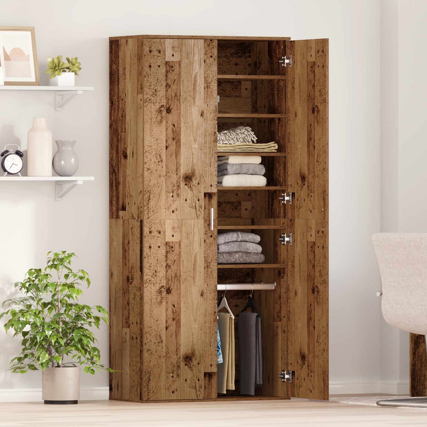 vidaXL Highboard 80 x 39 x 178 cm Engineered Wood Old Wood