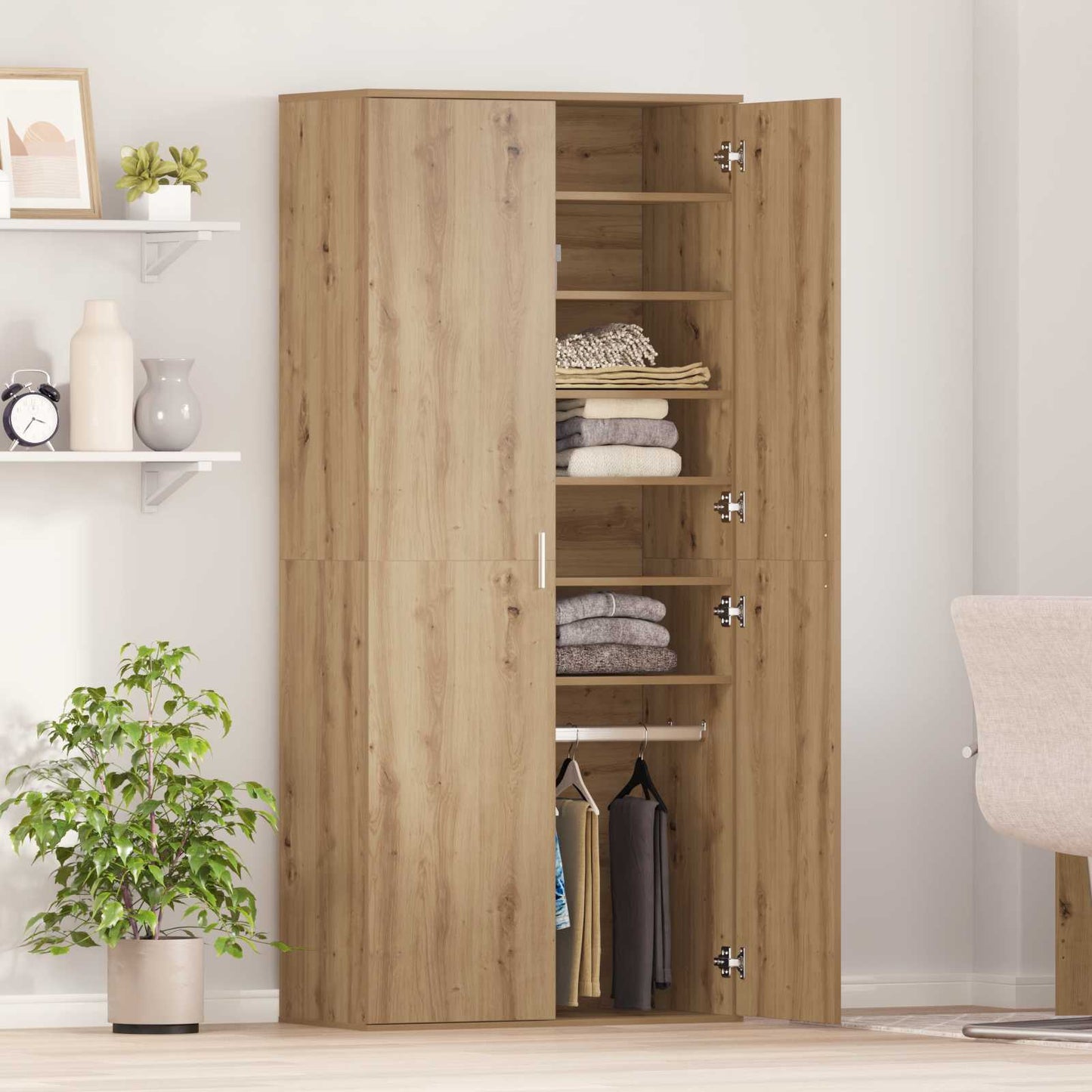 vidaXL Highboard 80 x 39 x 178 cm Engineered Wood Artisan Oak