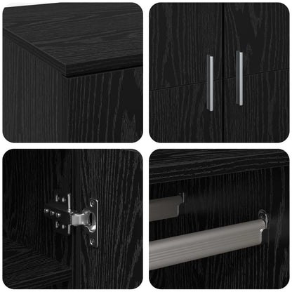 vidaXL Highboard 80 x 39 x 178 cm Engineered Wood Black Oak