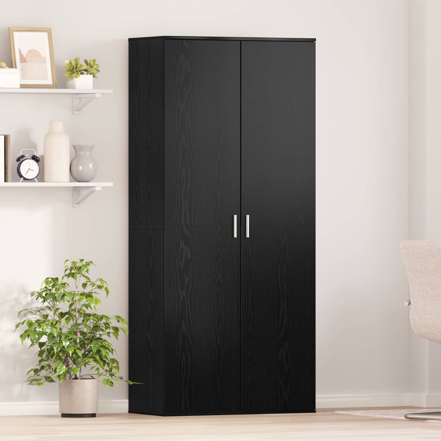 vidaXL Highboard 80 x 39 x 178 cm Engineered Wood Black Oak
