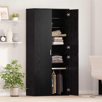 vidaXL Highboard 80 x 39 x 178 cm Engineered Wood Black Oak