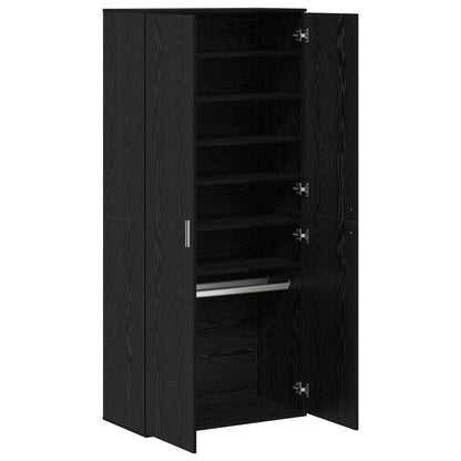 vidaXL Highboard 80 x 39 x 178 cm Engineered Wood Black Oak