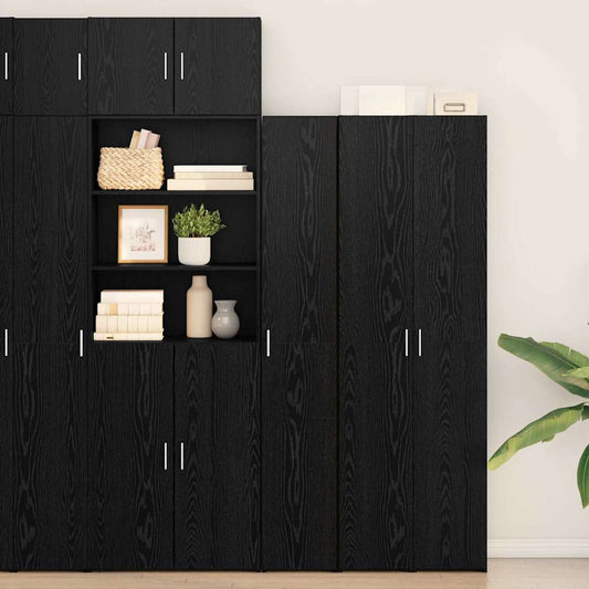 vidaXL Highboard Black Oak 30 x 42.5 x 185 cm